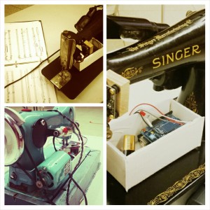 Vintage Singer Sewer Machines altered with Arduino technology.